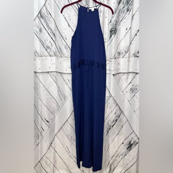 Diane Von Furstenberg Davin Navy Drawstring Jumpsuit Silk Blend 4 - Picture 3 of 10